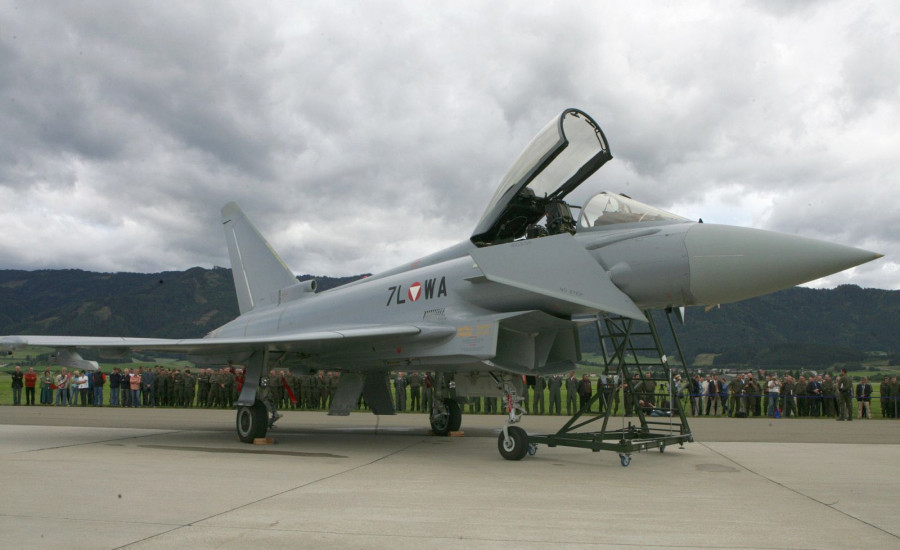 Avión de combate Eurofighter austriaco. Foto: Ministerio de Defensa de Austria