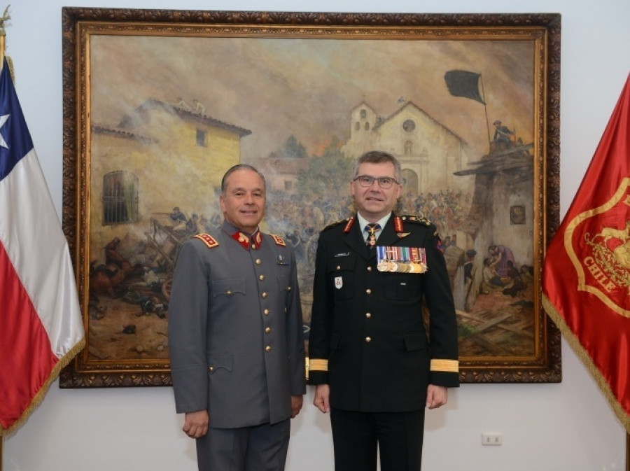 Reunión de comandantes en jefe de Ejércitos de Chile y Canadá. Foto: Ejército de Chile
