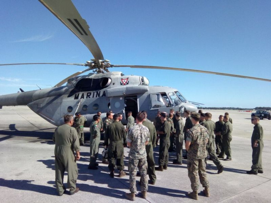 Helicóptero Mi-17 en operaciones enn la Base Naval de Norfolk, Virginia. Foto Semar