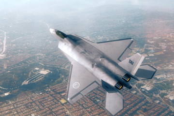 Representación virtual del futuro avión TF-X Foto: Subsecretaría de Industrias de Defensa de Turquía