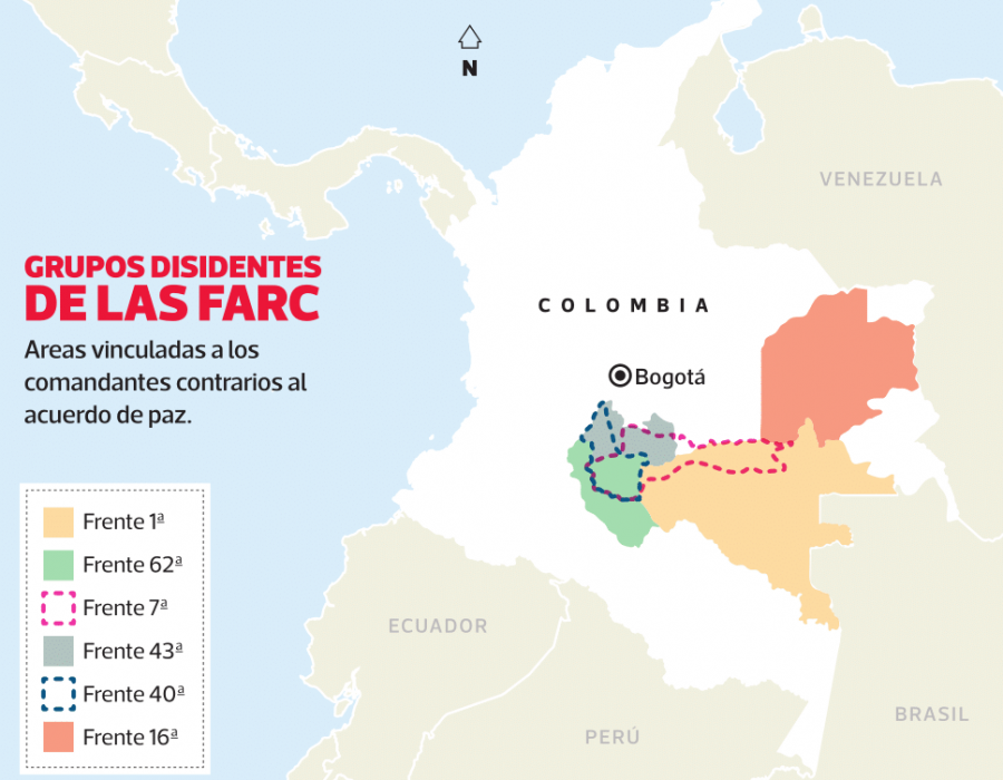 Área de dispersión de los terroristas. Foto: InSightCrime