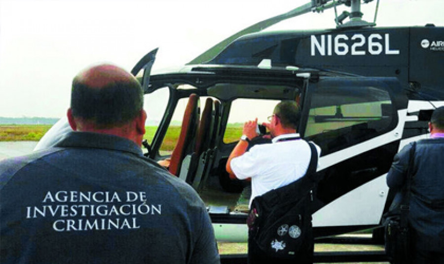 Arribo a Panamá del helicóptero EC 130 T2, propiedad del hijo del expresidente Ricardo Martinelli. Foto: Fiscalía de Panamá.