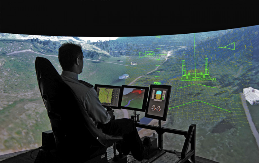 Cabina de realidad virtual. Foto: Airbus Defence and Space