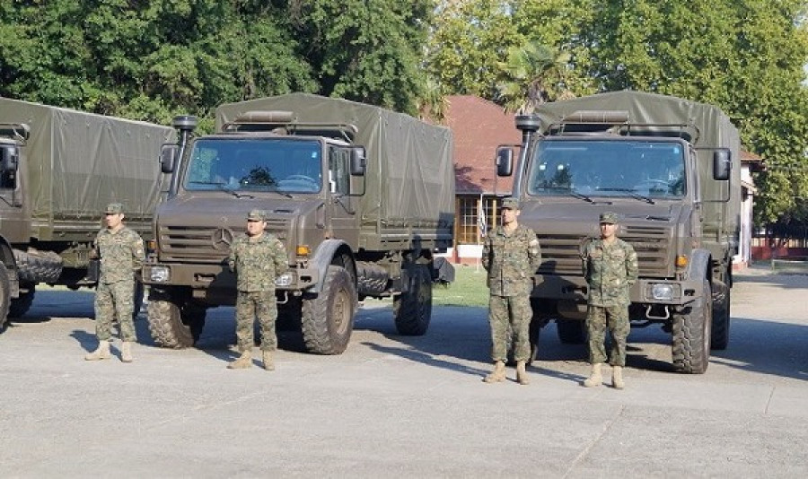 Camiones Unimog recibidos por la Escuela de Artillería. Fotos: Comando de Educación y Doctrina del Ejército de Chile.