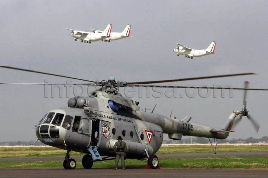 Aspecto de los MI-17 Hip de la FAM a su regreso de Rusia. Foto: M. García.