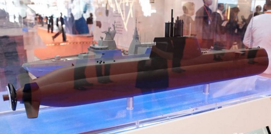 Maqueta del submarino Tipo 218SG. Foto: Channel Asia  Twitter