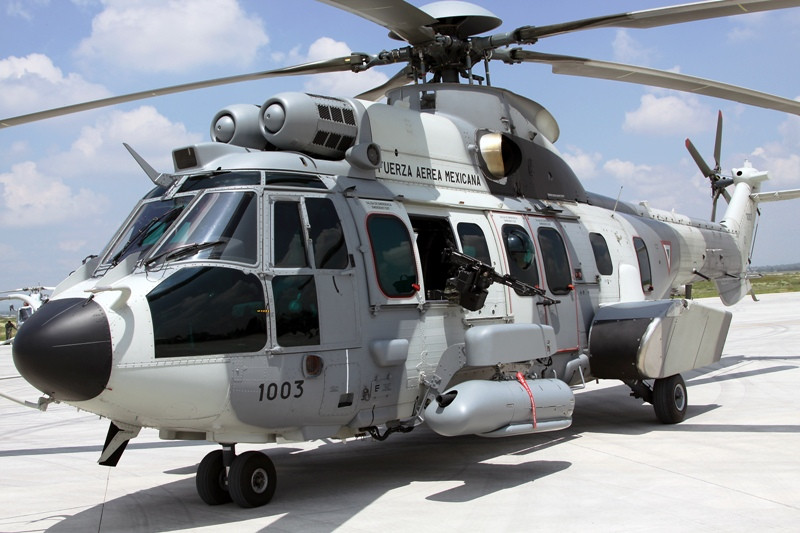 Helicóptero Airbus Cougar de la Fuerza Aérea Mexicana. Foto: Mariano García