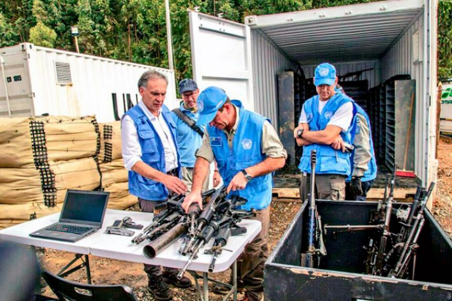 Armas entregadas por las Farc. Foto: Farc