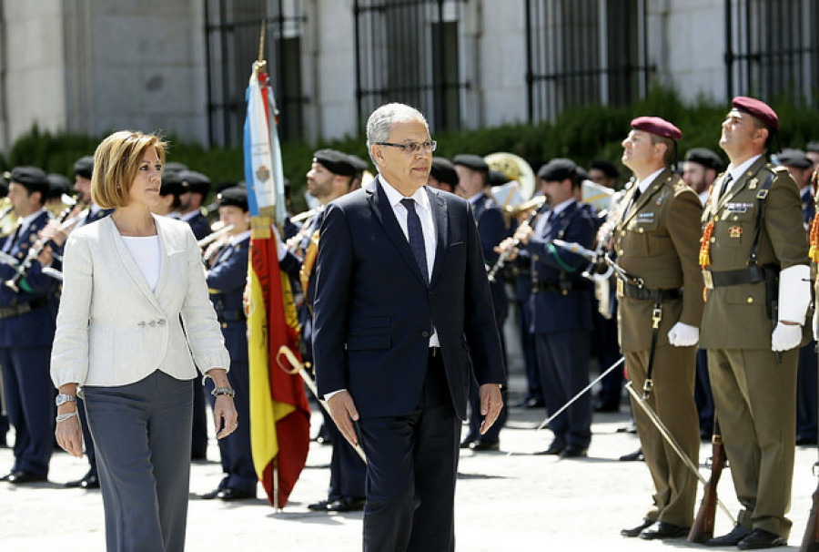 Cospedal y Loudiyi en el Cuartel General del Ejército del Aire. Foto: Ministerio de Defensa