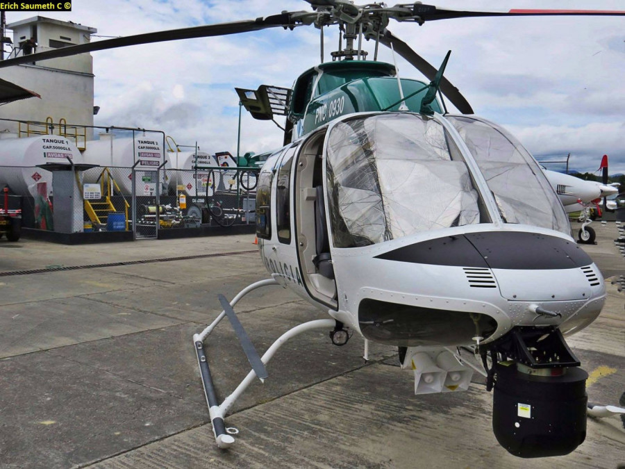 El Bell 407 GXP en exhibición estática. Foto: Erich Saumeth C.