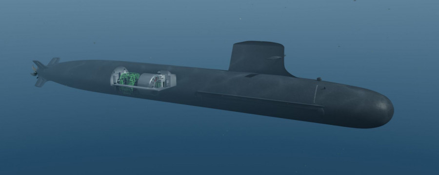 Submarino Scorpène 2000 de DCNS. Imagen virtual: DCNS