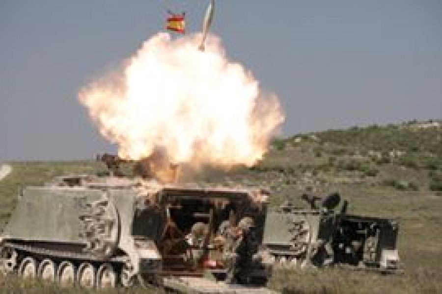 Lanzamiento de granada de 120 mm. Foto: Ejército de Tierra