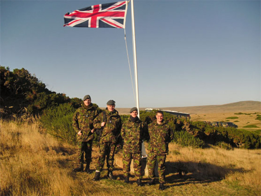Militares británicos en las islas Malvinas. Foto: RAF