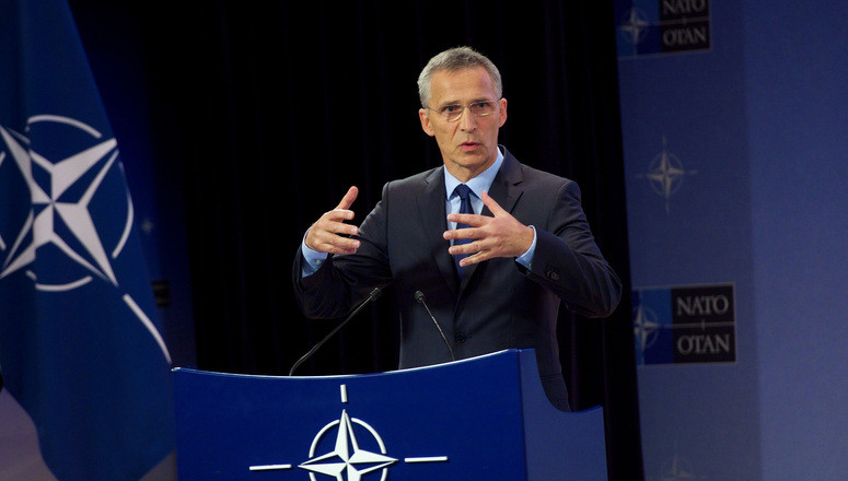 El secretario general de la OTAN, Jens Stoltenberg, durante su intervención del miércoles. Foto: OTAN