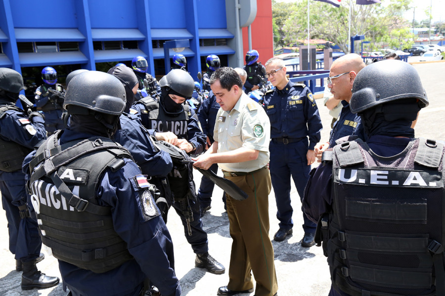 Integrantes de la delegación de Carabineros de Chile. Foto: Ministerio de Seguridad de Costa Rica.