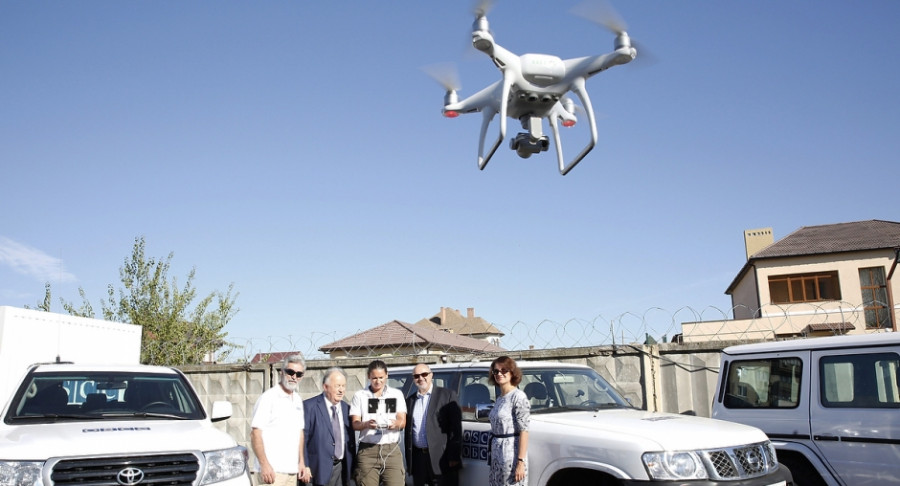 Un UAV de la misión SMM de la OSCE en Ucrania. Foto: OSCE