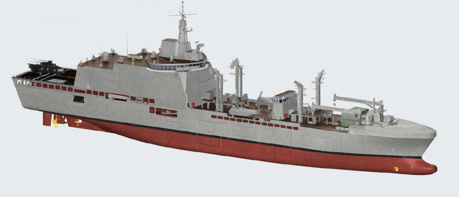 Representación del futuro buque LSS italiano. Imagen: Fincantieri