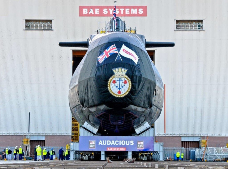 Submario Audacious antes de entrar al agua: Foto: BAE Systems Maritime