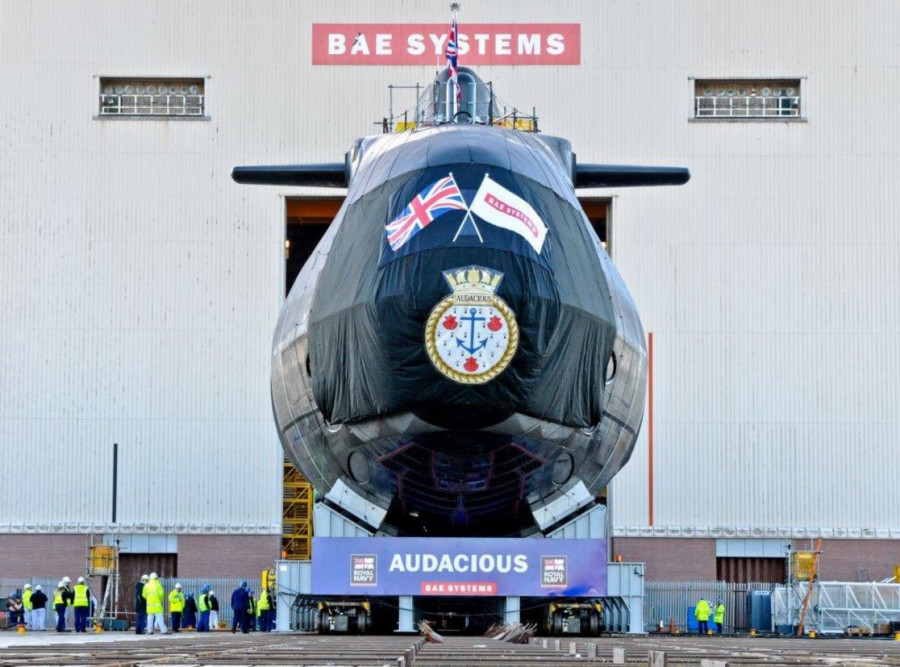 Submario Audacious antes de entrar al agua: Foto: BAE Systems Maritime