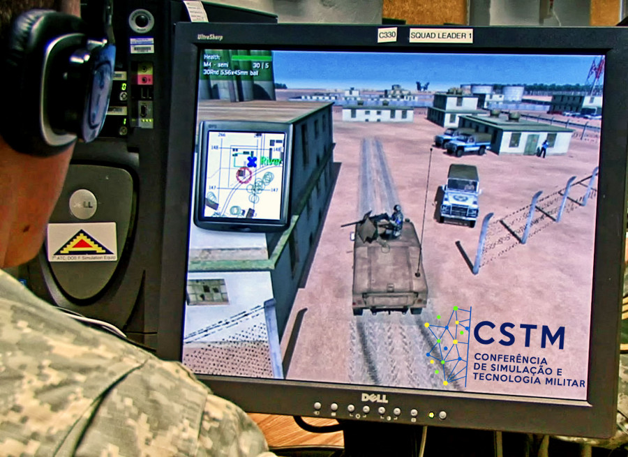 Simulação virtual treina operadores de blindados em missões de combate. Imagem: CSTMEB