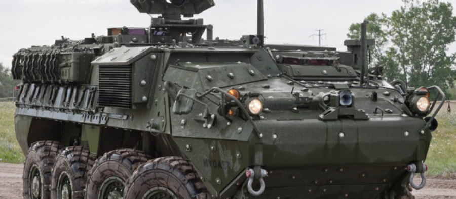 Stryker con casco inferior en forma de Doble V. Foto: General Dynamics Land Systems