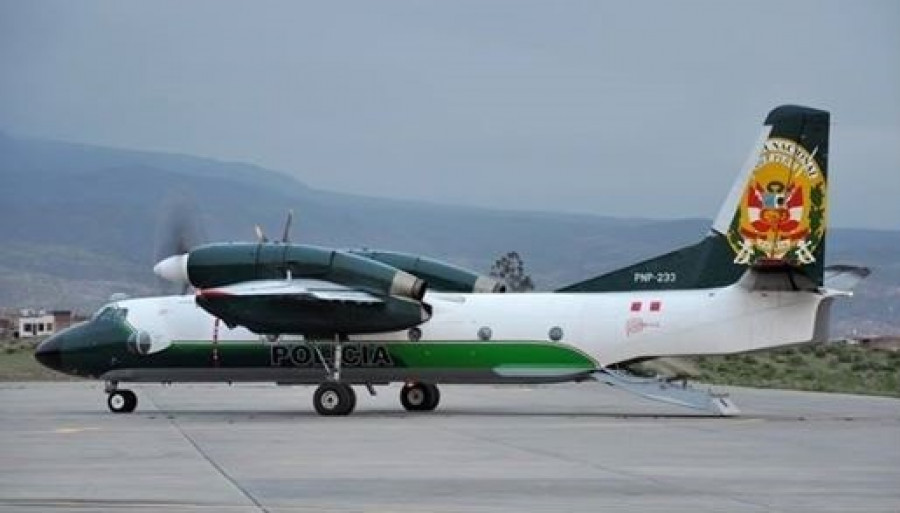 Antonov An-32B de la Aviación Policial. Foto: Diravpol