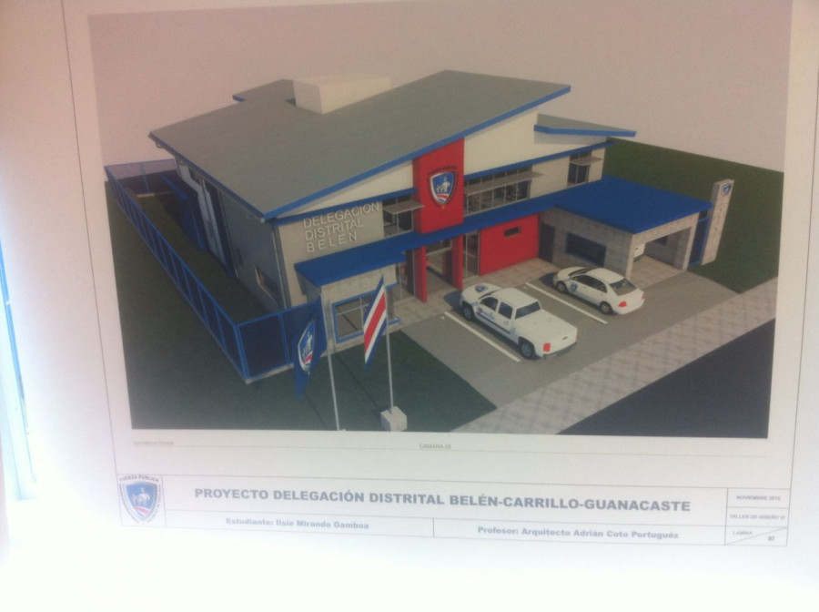 Diseño de la delegación de Belén de Carrillo y Cañas, en Guanacaste. Foto: Ministerio de Seguridad Pública