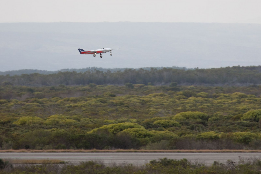Primer vuelo del UAV Sagitta, en Sudáfrica. Foto: Airbus Defence and Space