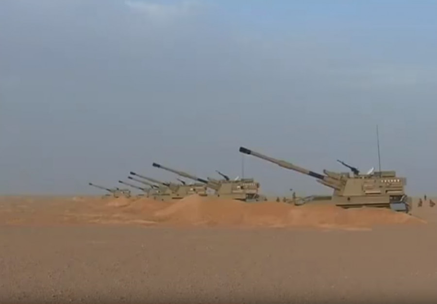 Plataformas de artillería autopropulsada PLZ45 argelinas. Foto: Mena Defense  Youtube