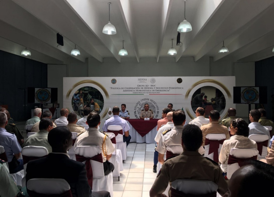 trabajos del Grupo Ad-Hoc Política de Cooperación de Defensa y Seguridad Hemisférica: Asistencia Humanitaria de Emergencia. Foto SEDENA