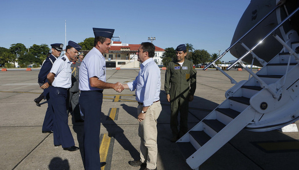 Ministro de Defensa de Chile, José Antonio Gómez, a su llegada a Brasil