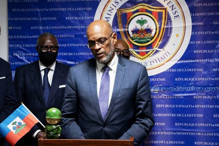 Enold Joseph en acto de posesión. Foto: Ministère de la Défense d'Haïti