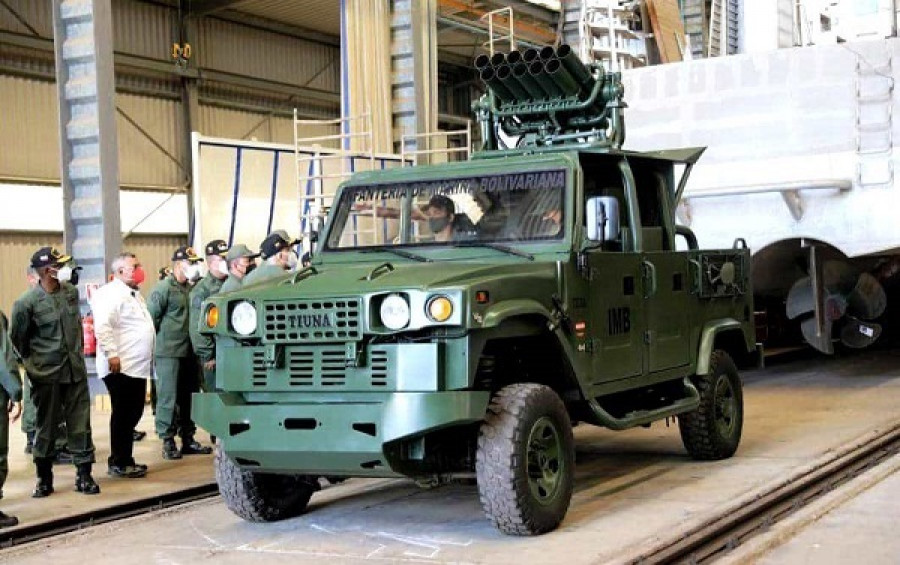 Vehículo lanzacohetes múltiple 11x107 mm. Foto: Infantería de Marina de Venezuela