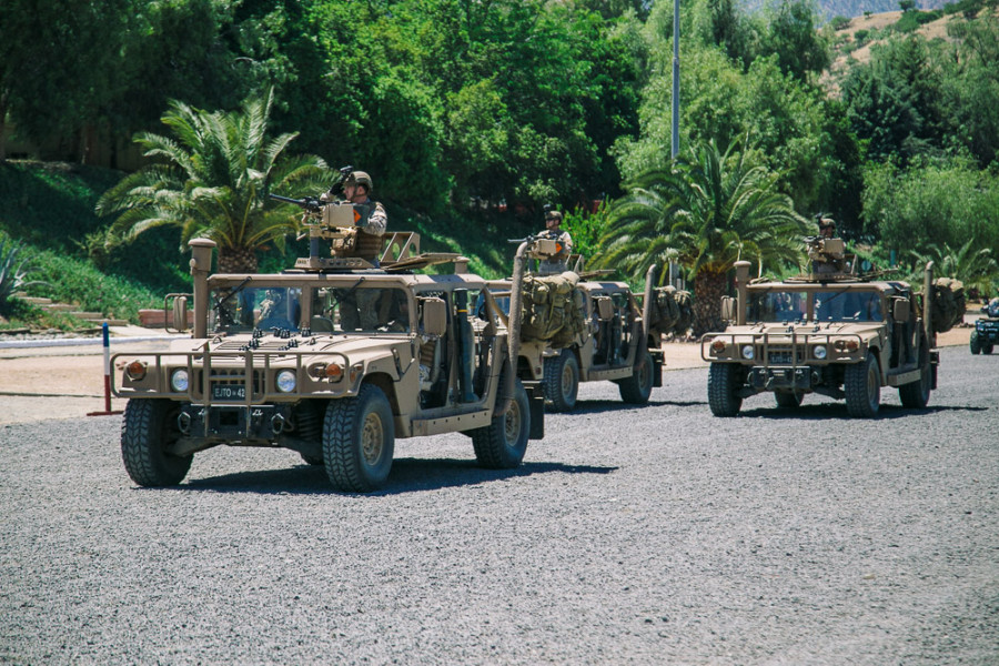 Vehículos Humvee de la BOE Lautaro. Foto: Ejército de Chile