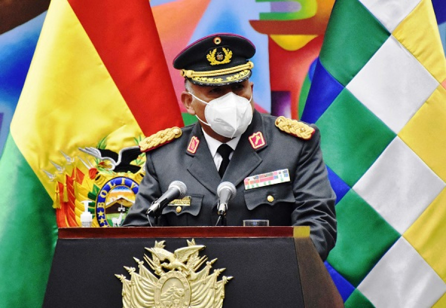 El general Arandia, en el acto de posicionamiento. Foto: Agencia Boliviana de Información