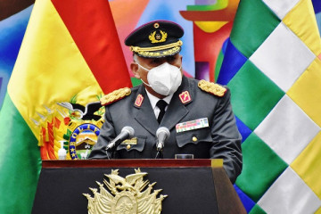 El general Arandia, en el acto de posicionamiento. Foto: Agencia Boliviana de Información