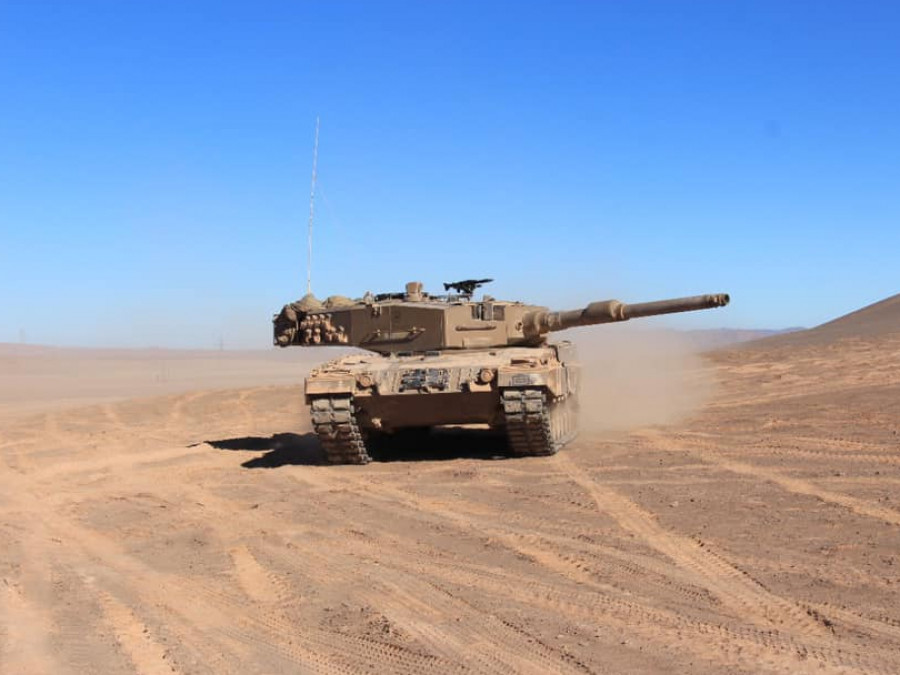 Leopard 2A4 del Grupo de Tanques N° 8 Exploradores. Foto: Ejercito de Chile