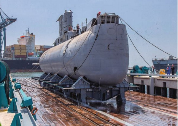 Submarino 2091200 en SIMA Callao, en pleno proceso de mantenimiento y actualización. Foto: SIMA Perú