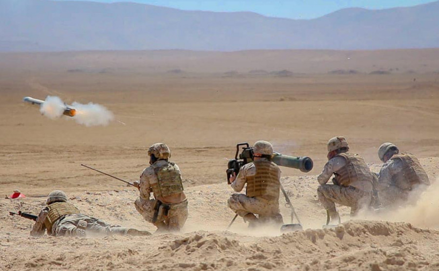 Disparo de misil Spike. Foto: Ejército de Chile