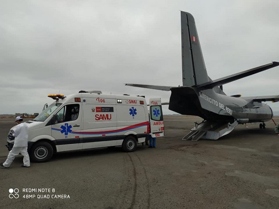 An-32B de la Aviación del Ejército en una misión de evacuación aeromédica. Foto: Ejército del Perú