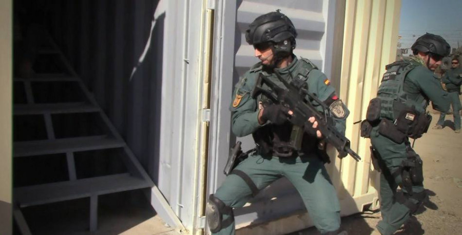 Agentes de la Guardia Civil en un ejercicio durante su despliegue en Irak. Foto: Emad