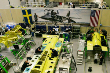 Fabricación del T-7A Red Hawk en Saab. Foto: Saab