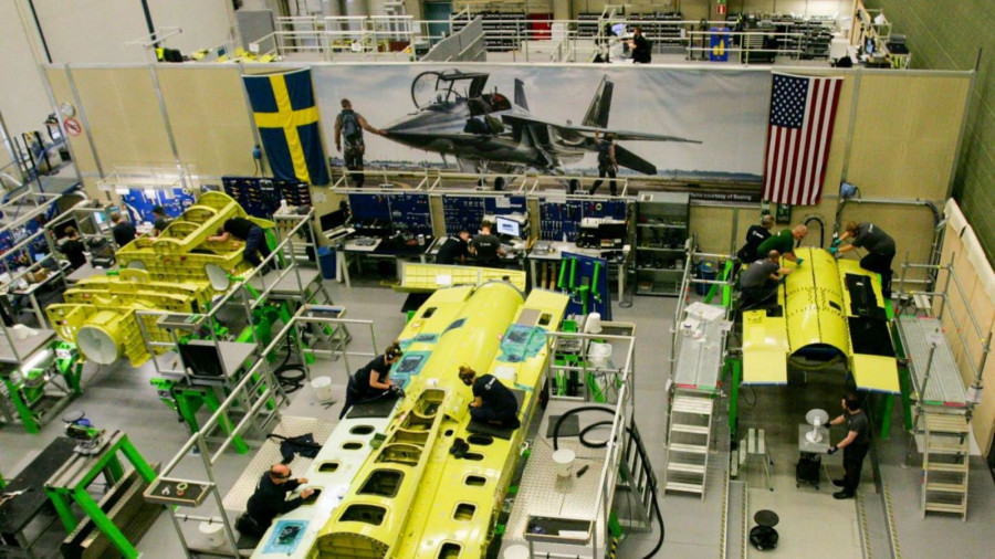 Fabricación del T-7A Red Hawk en Saab. Foto: Saab