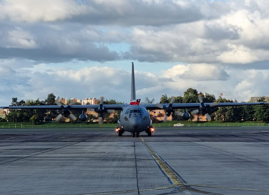 El C-130H Hercules de la FACh en su arribo al Comando Aéreo de Transporte Militar. Foto: FACh