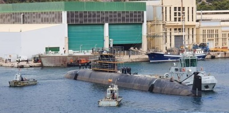 Submarino S81 en el muelle de armamento de Navantia en Cartagena. Foto: Navantia