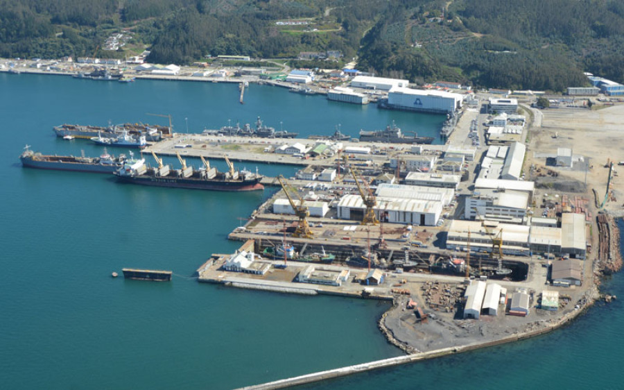 Vista aérea de la planta industrial de Asmar Talcahuano. Foto: Asmar