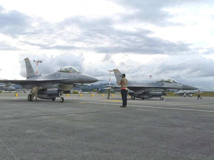 Cazas F-16 de EEUU en Colombia. Fotos: FAC