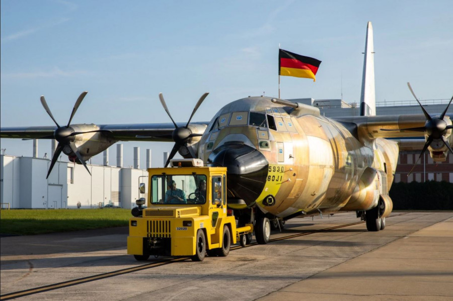 Primer avión C-130J fabricado para Alemania. Foto: Luftwaffe