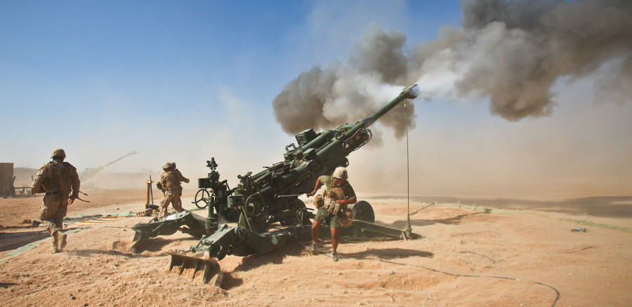 Ejercicio con munición Excalibur del Ejército estadounidense. Foto: Raytheon