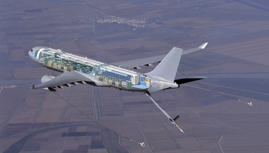 Avión de reabastecimiento en vuelo A330 MRTT. Foto: Airbus
